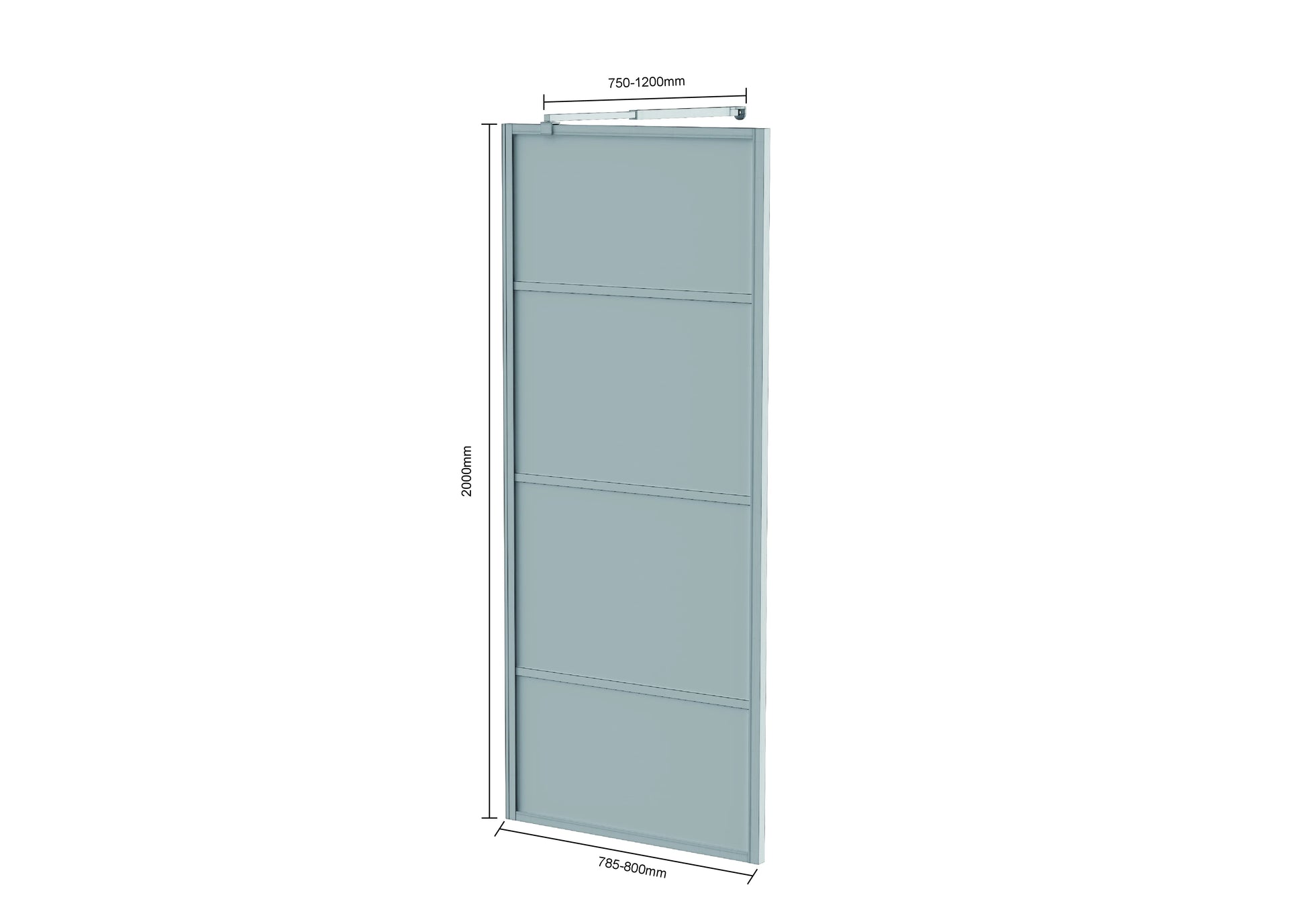 Douchewand Luna - 80x200cm - WDtegels