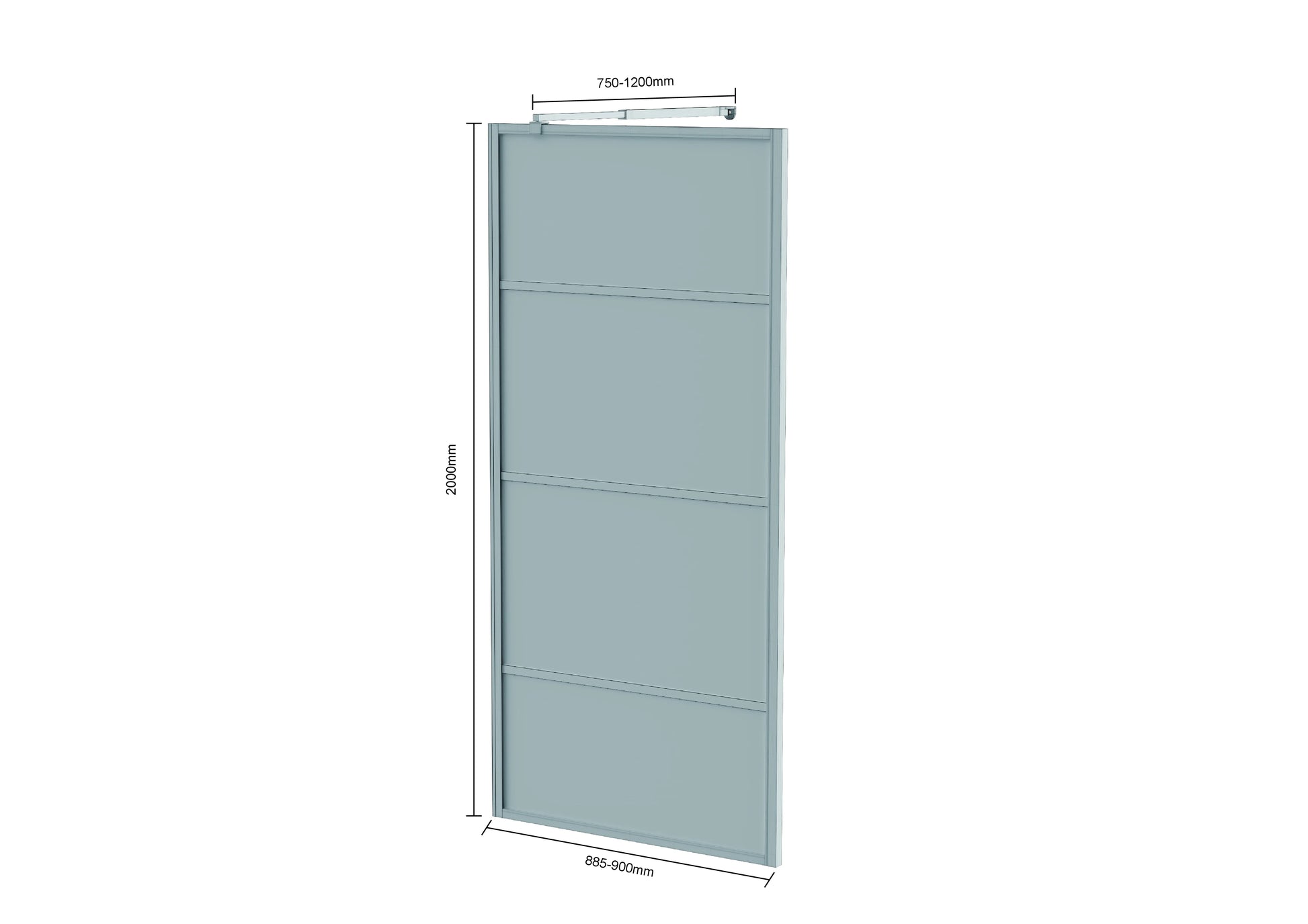 Douchewand Luna - 90x200cm - WDtegels