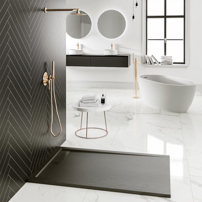 Aloni Elite Douchebak | 120x80x3cm | Composiet | Mat Zwart - WDtegels