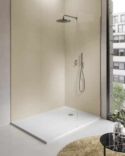 Aloni Madison Douchebak | 100x100x3cm | Composiet | Mat Wit - WDtegels