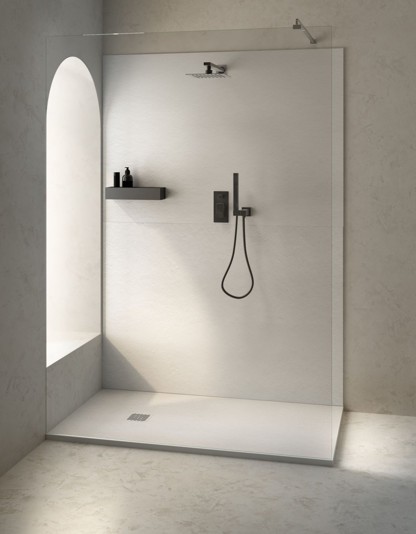 Aloni Madison Douchebak | 120x80x3cm | Composiet | Mat Wit - WDtegels
