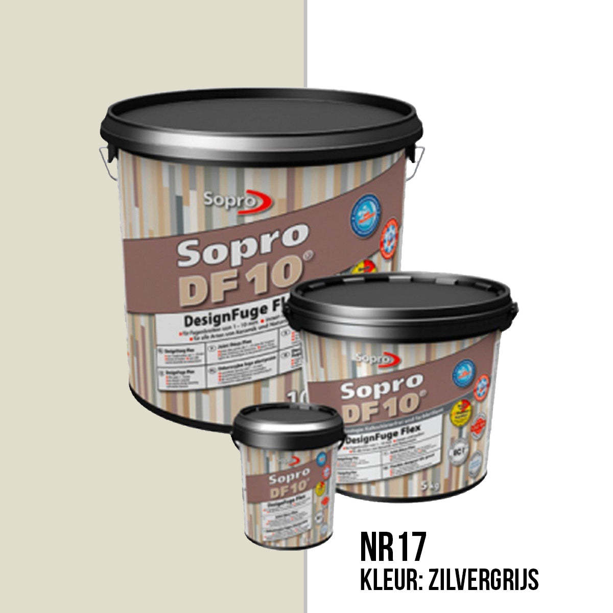 Voegmortel Sopro DF 10 Flexibel zilvergrijs nr. 17 1kg - WDtegels