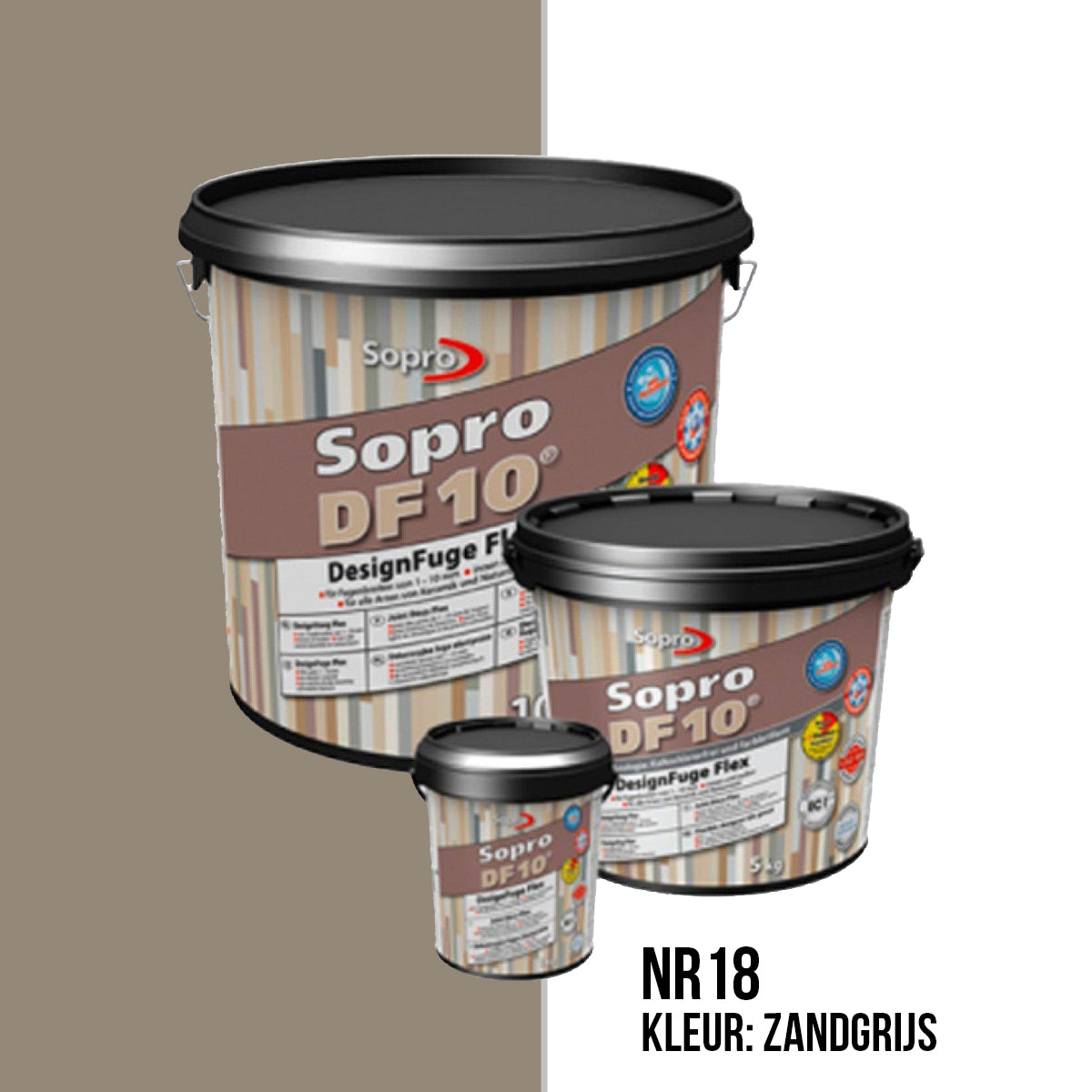 Voegmortel Sopro DF 10 Flexibel zandgrijs nr. 18 1kg - WDtegels