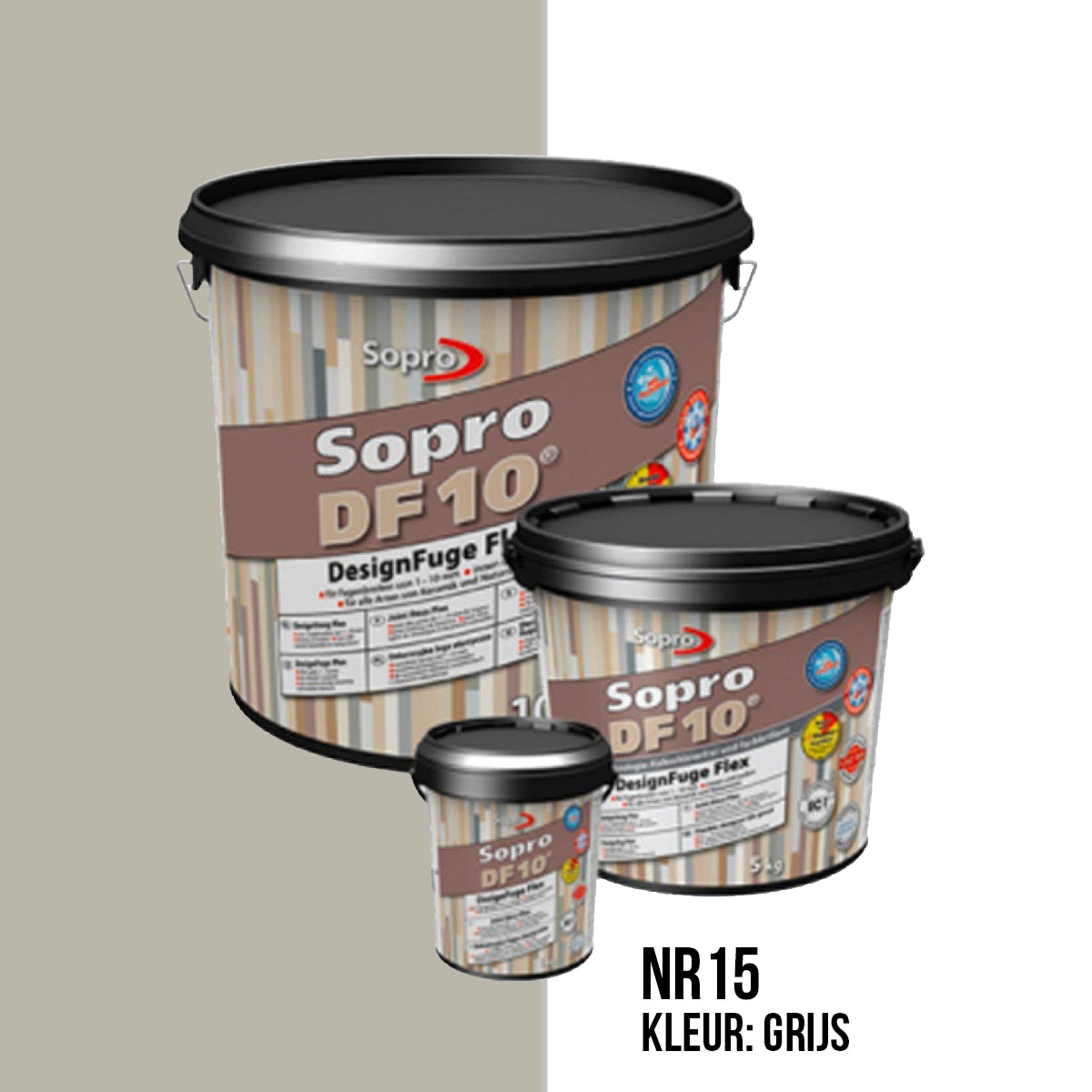 Voegmortel Sopro DF 10 Flexibel grijs nr. 15 5kg - WDtegels