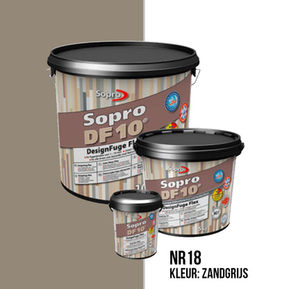 Voegmortel Sopro DF 10 Flexibel zandgrijs nr. 18 5kg - WDtegels