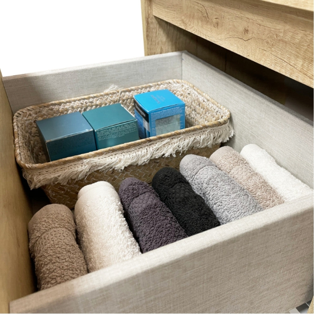 Mini onderkast met 2 laden glans wit en wastafel keramiek glans wit 45 cm inclusief spiegel - WDtegels