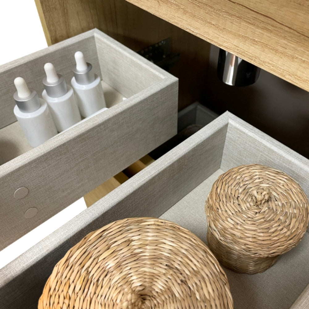 Mini onderkast met 2 laden glans wit en wastafel keramiek glans wit 45 cm inclusief spiegel - WDtegels