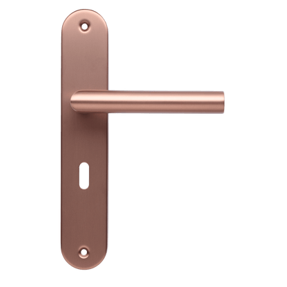 Deurklink Ferrano in koper met sleutelgat 56 mm