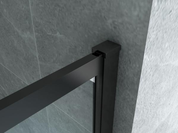Aloni Inloopdouche | 80X200cm | Mat Zwart | Helder Glas - WDtegels