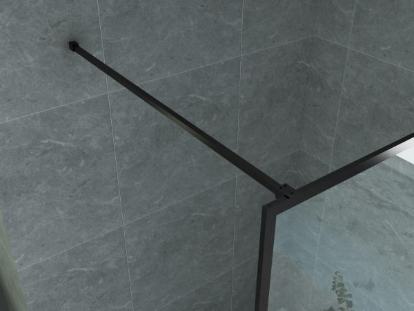 Aloni Inloopdouche | 90X200cm | Mat Zwart | Helder Glas - WDtegels