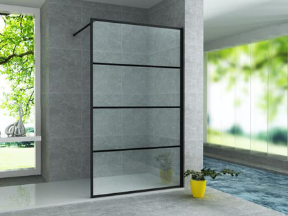 Aloni Inloopdouche | 90X200cm | Mat Zwart | Helder Glas - WDtegels
