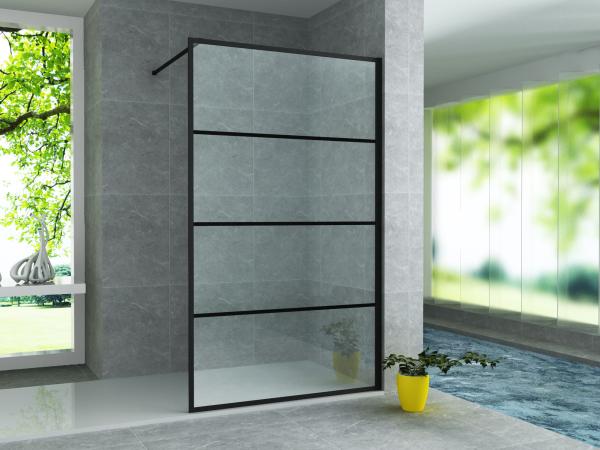Aloni Inloopdouche | 140X200cm | Mat Zwart | Helder Glas