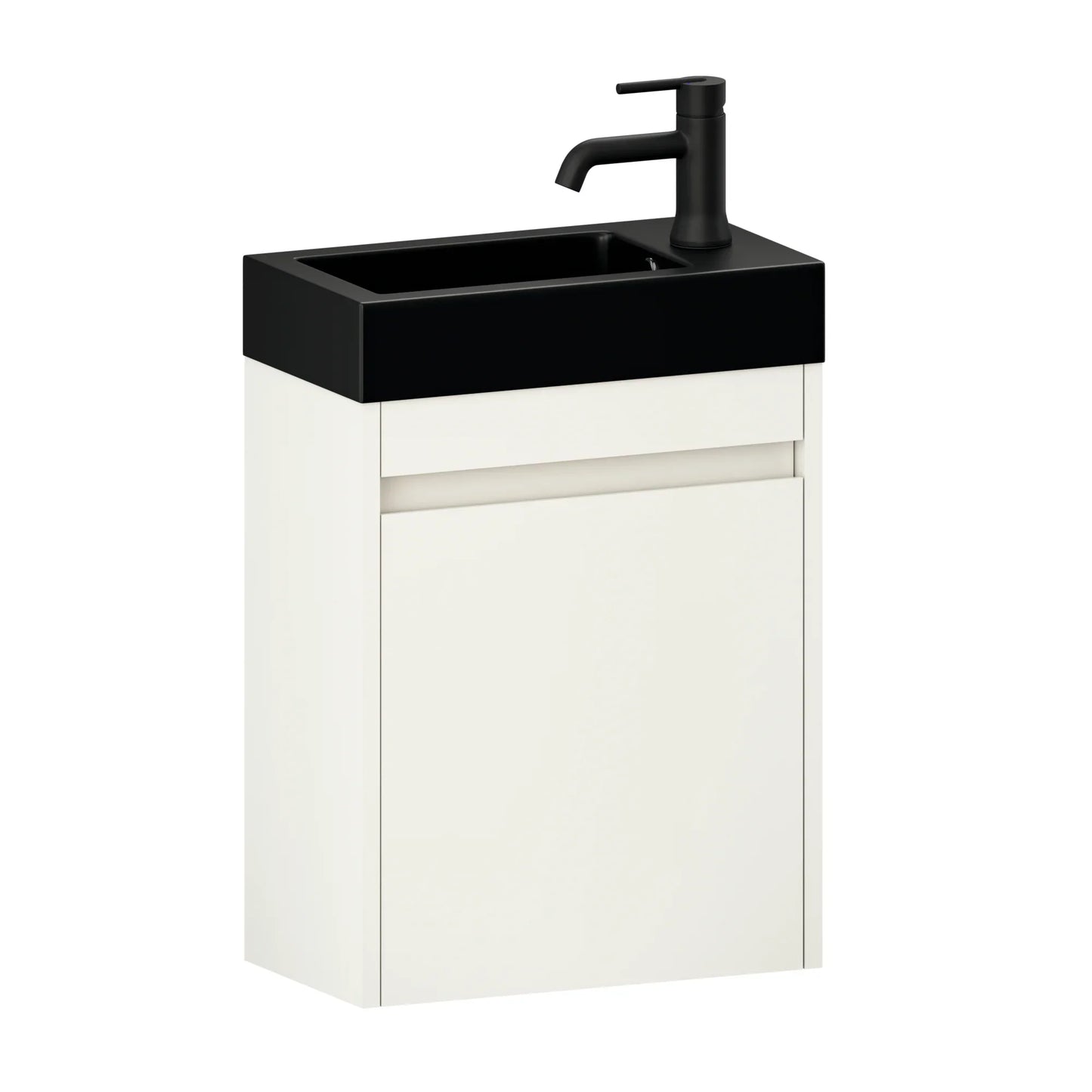 Toiletmeubel Elen - 40cm - Wit - Wastafel Zwart - WDtegels