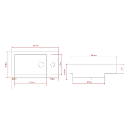 Toiletmeubel Elen - 40cm - Licht Eiken - Wastafel Zwart - WDtegels