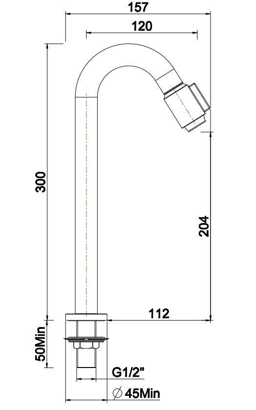 Victoria luxe fonteinkraan XL 1/2'' chroom - WDtegels