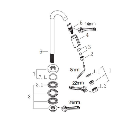 Victoria luxe fonteinkraan XL 1/2'' geborsteld koper - WDtegels