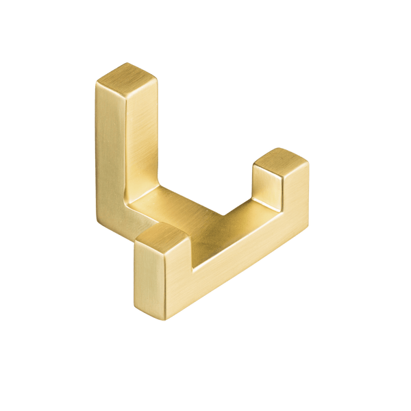 Kapstokhaak Goud - Dubbel - Jas- en Handdoekhaak