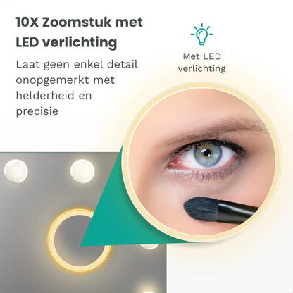 Hollywood Spiegel - Bluetooth Speakers - 80x60cm - Zwart