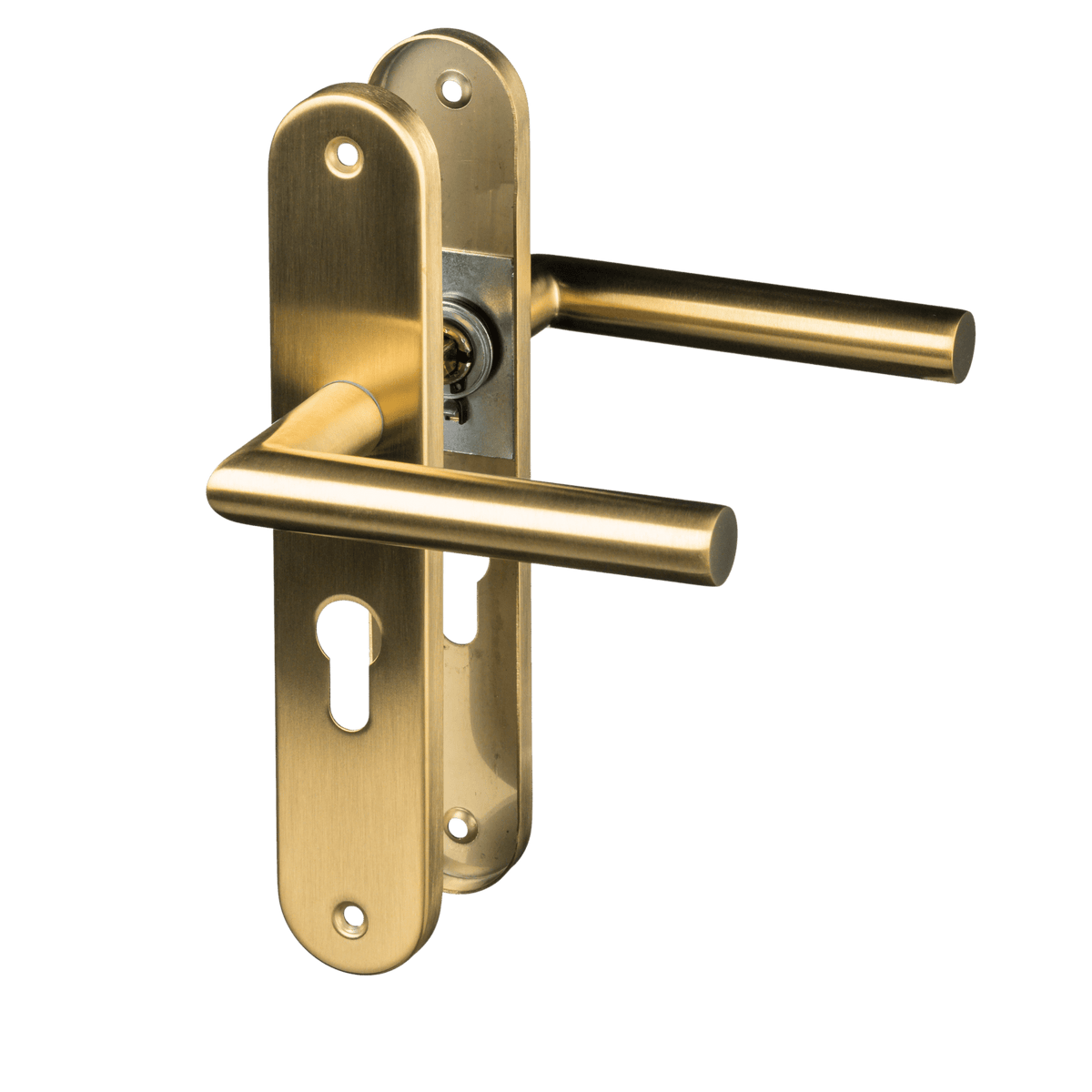 Deurklink Andria in goud met cilindergat 55 mm