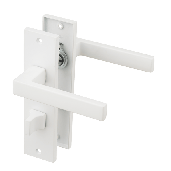 Arezzo - Witte Deurklink WC-Slot Recht Kort Schild - PC 63mm