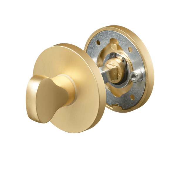 WC Slot - Gouden WC-deurbeslag op Rond Rozet
