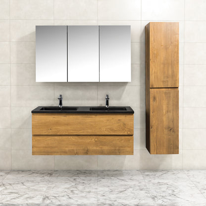 Onderkast badkamermeubel Tieme mat donker eiken 120x50x48cm