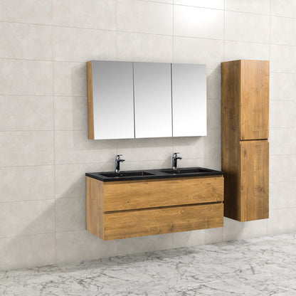 Onderkast badkamermeubel Tieme mat donker eiken 120x50x48cm