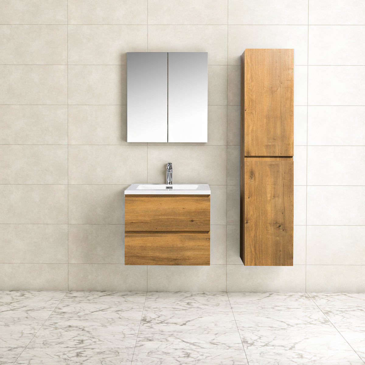 Onderkast badkamermeubel Tieme mat eiken 60x50x48cm