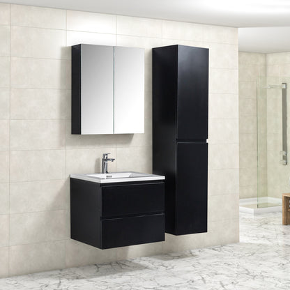 Onderkast badkamermeubel Tieme mat zwart 80x50x48cm