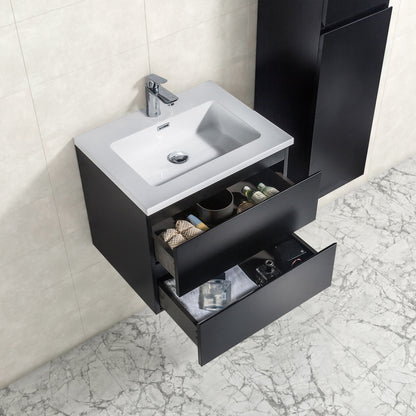 Onderkast badkamermeubel Tieme mat zwart 60x50x48cm