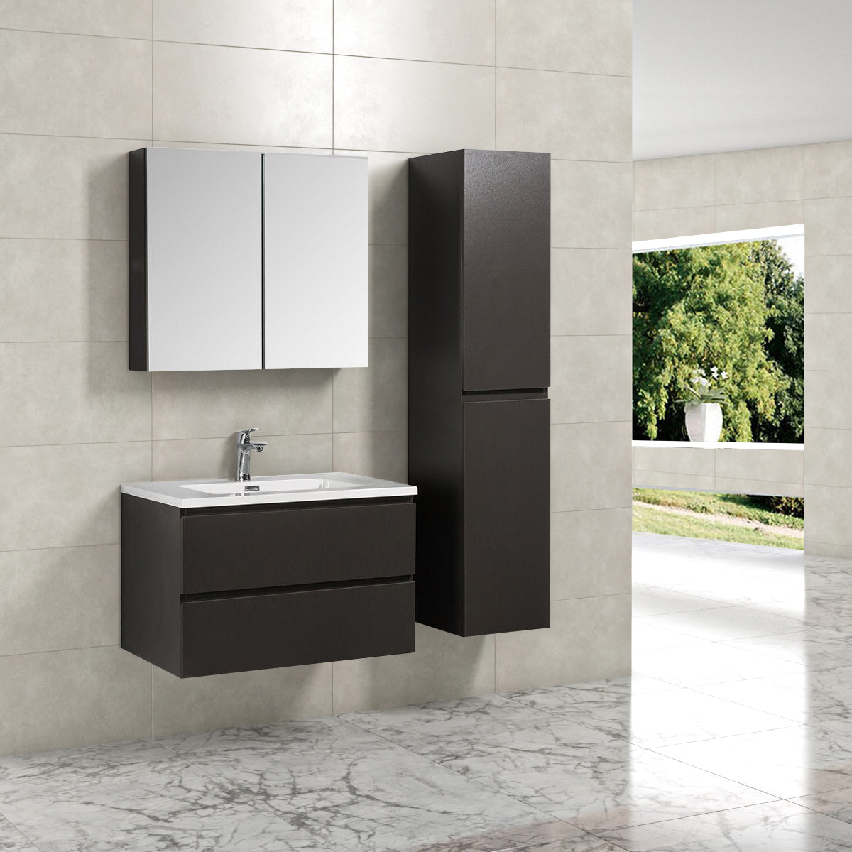 Onderkast badkamermeubel Tieme mat grijs 80x50x48cm