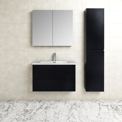 Onderkast badkamermeubel Tieme mat zwart 80x50x48cm