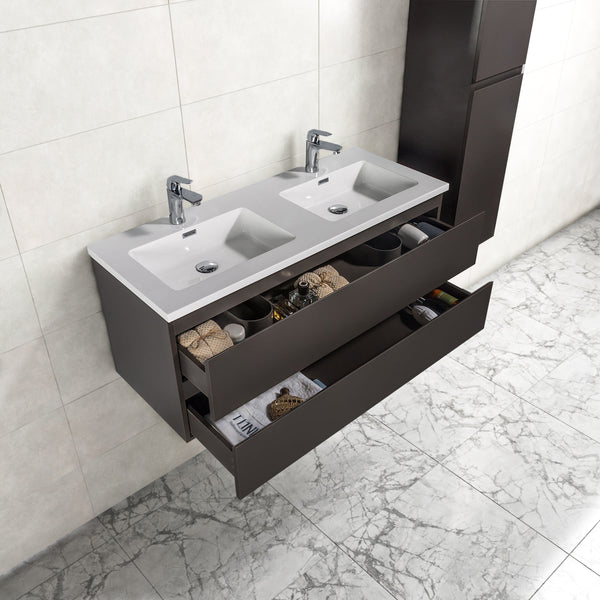 Mueble de baño Tieme 120x50x48cm + lavabo blanco - gris mate
