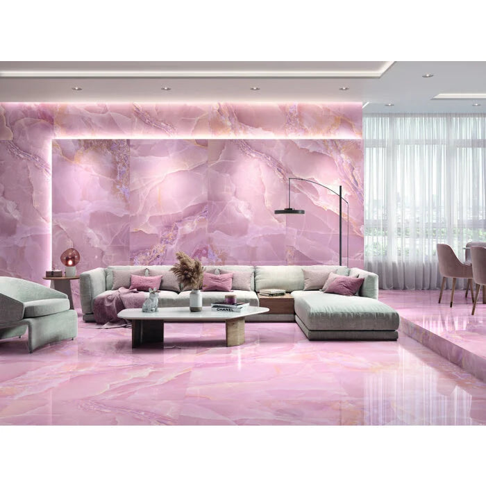 Vloertegel Onyx Rose polished 60x120 rett