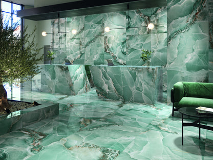 Vloertegel Onyx Turquoise polished 60x120 rett - WDtegels