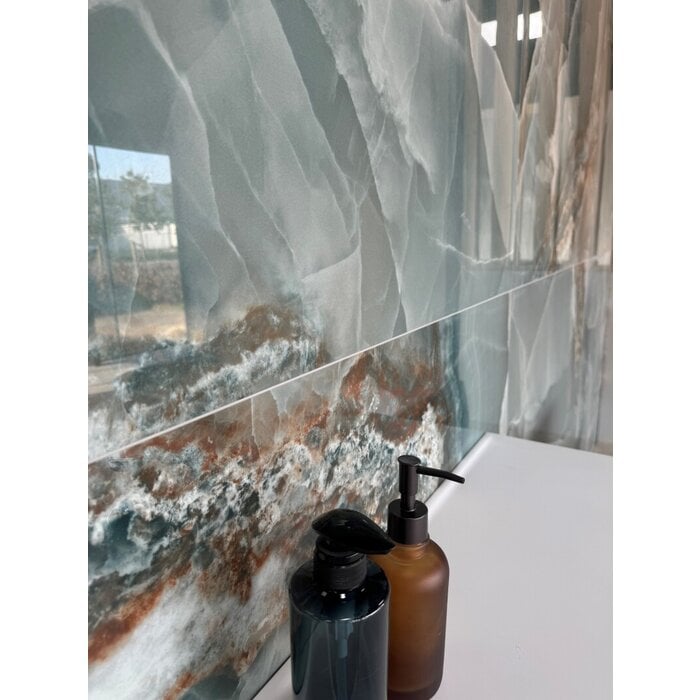 Vloertegel Onyx Turquoise polished 120x120 rett - WDtegels