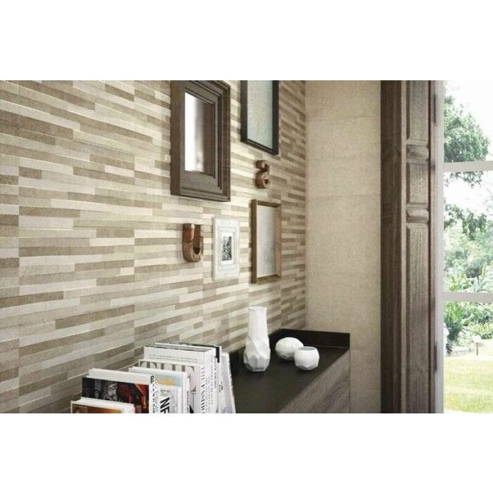Pierre Taupe Decor 30x60 rett wandtegels - WDtegels