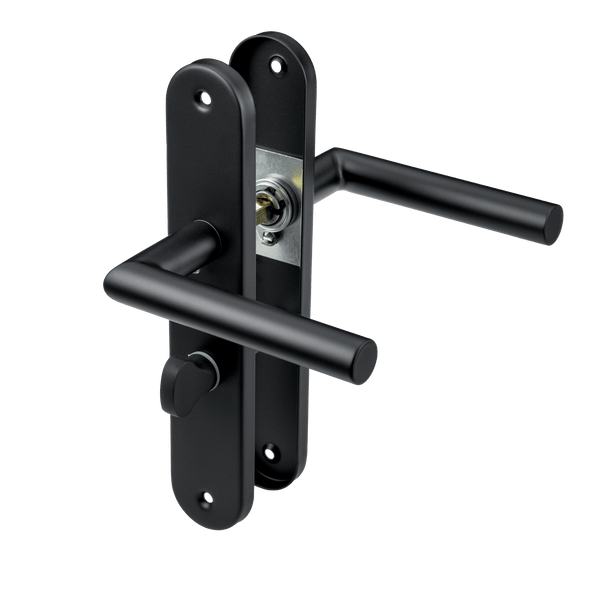Belluno - Zwart WC Slot Rond Lang Schild - PC 63mm
