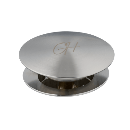 Detail van afvoerplug Flusso in RVS met overloop