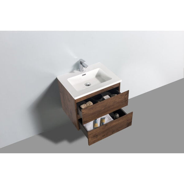 Mueble de baño Tieme mate 60x50x48cm + lavabo blanco - roble oscuro