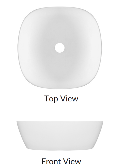 Washbasin Aiko Solid Surface White Matt 37x37x11cm
