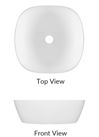 Washbasin Aiko Solid Surface White Matt 37x37x11cm