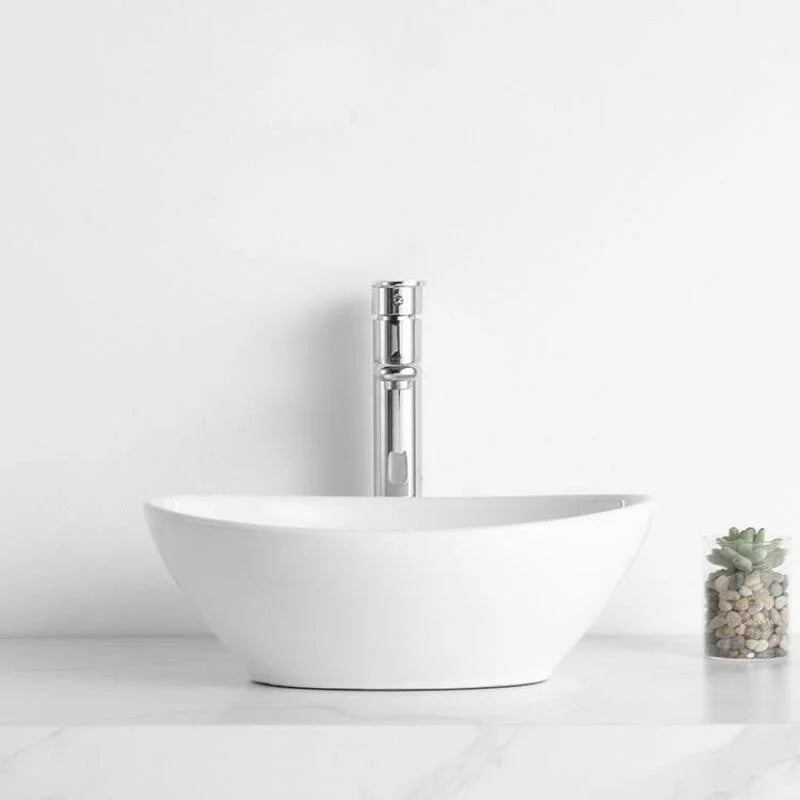 Waskom Opbouw Lorens Ovaal 40x33x14.5cm Wit - WDtegels