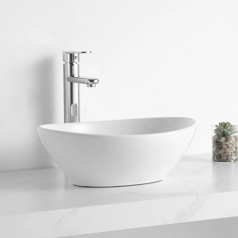 Waskom Opbouw Lorens Ovaal 40x33x14.5cm Wit - WDtegels