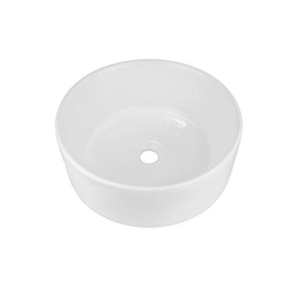 Lorens Cylinder Washbasin 40x40x15cm White