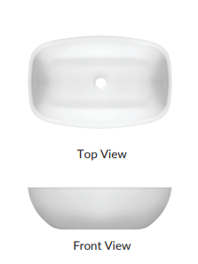 Washbasin Rayza Solid Surface White Matt 55x35x16cm