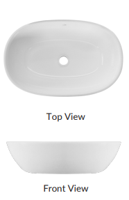Washbasin Ruby Solid Surface White Matt 55.5x36x14.5cm