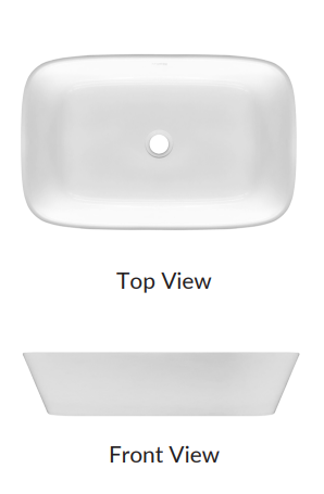 Washbasin Tyco Solid Surface White Matt 54x34.5x12cm