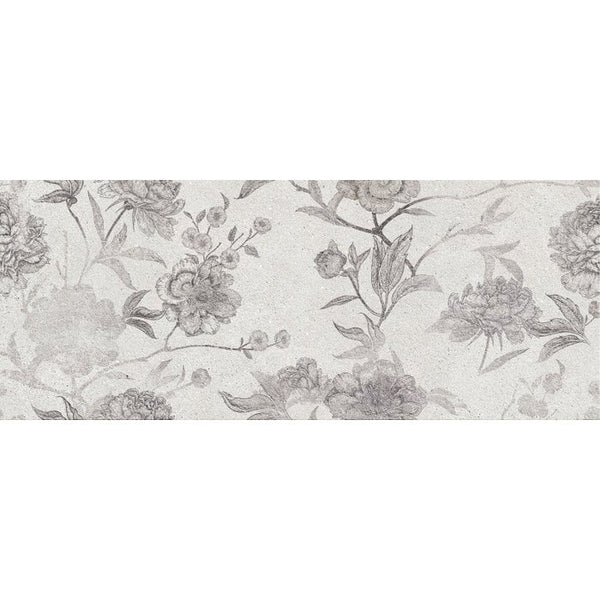 Wandtegel Borneo White Malone decor 30x75 rett