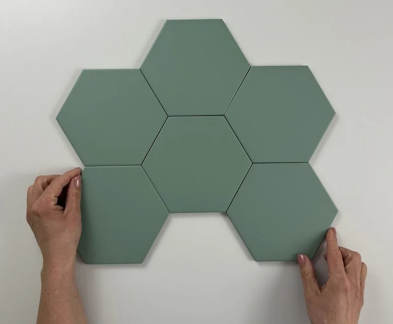 Hexagon Timeless Jade mat 15x17